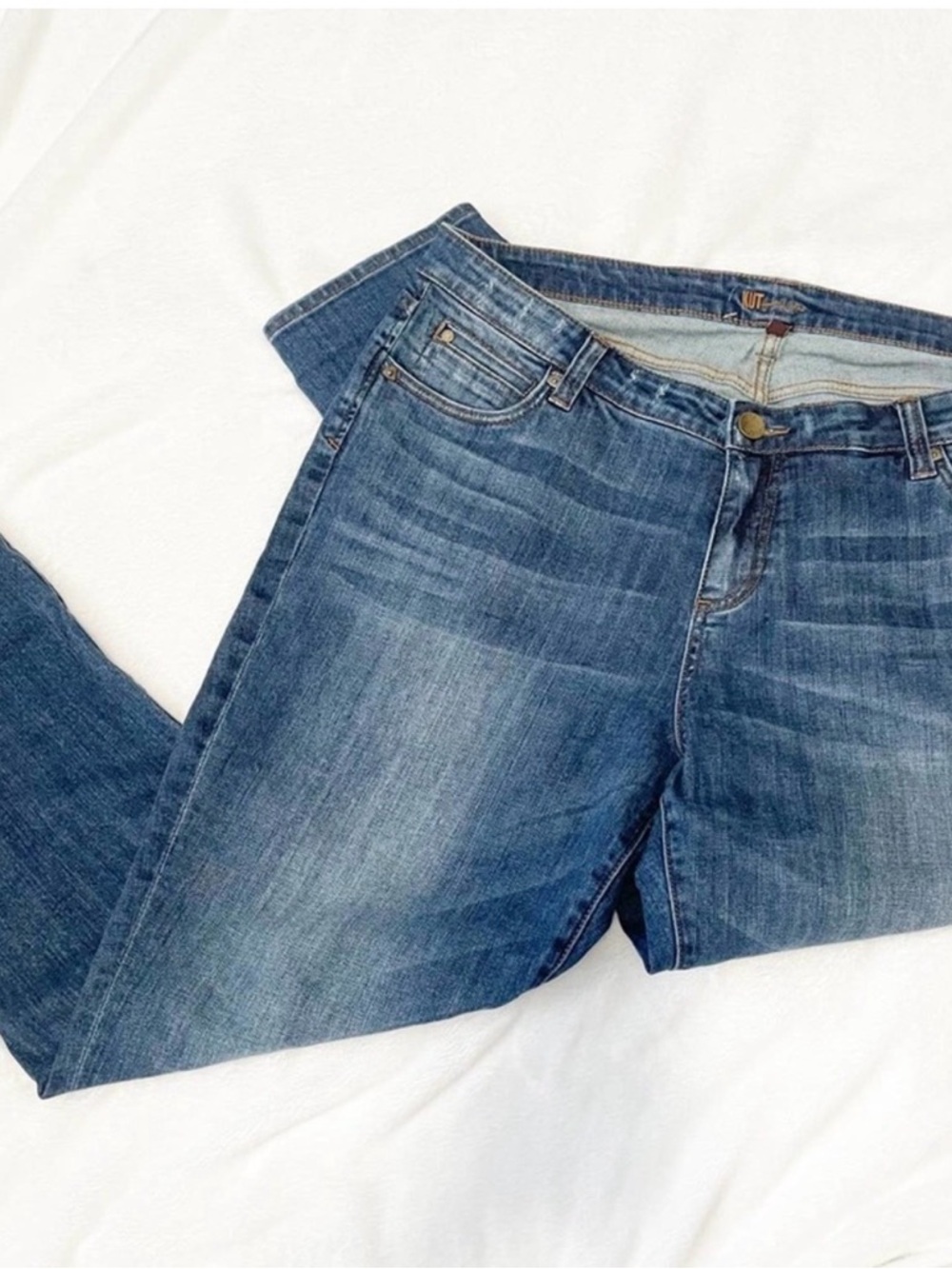 Kut from the Kloth straight leg jeans blue stretch denim size 16W plus